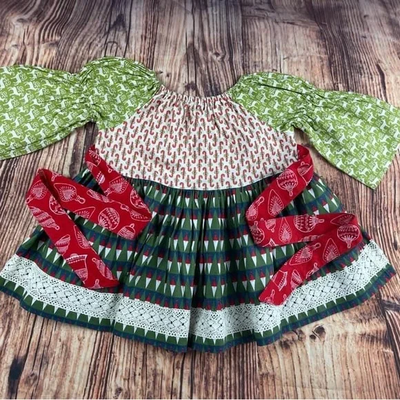 Matilda Jane Platinum Christmas Peasant Top Shirts Tops